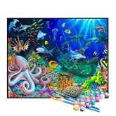 Kit de Pintura Numerada - Animais do Fundo do Mar