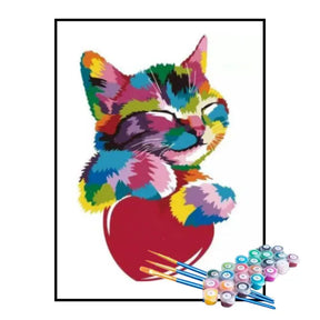 Kit de Pintura Numerada - Gatinho Carinhoso
