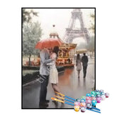 Kit de Pintura Numerada - Beijo Apaixonado em Paris