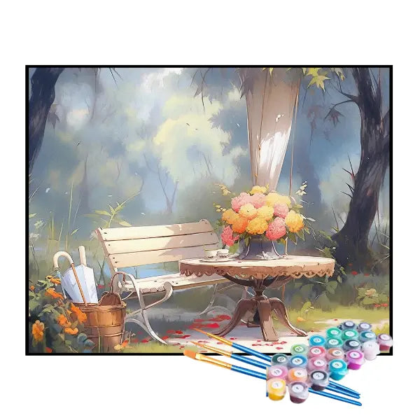 Kit de Pintura Numerada - Banco no Jardim