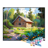 Kit de Pintura Numerada - Chalé na Floresta
