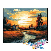 Kit de Pintura Numerada - A Fazenda ao Entardecer