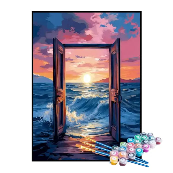 Kit de Pintura Numerada - A Porta no Mar
