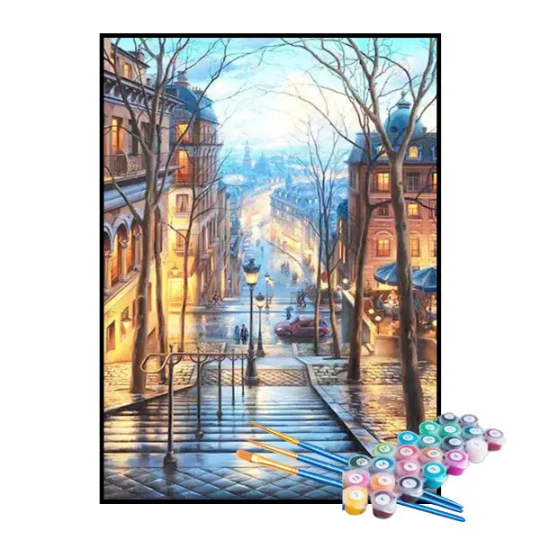 Kit de Pintura Numerada - Cidade no Outono