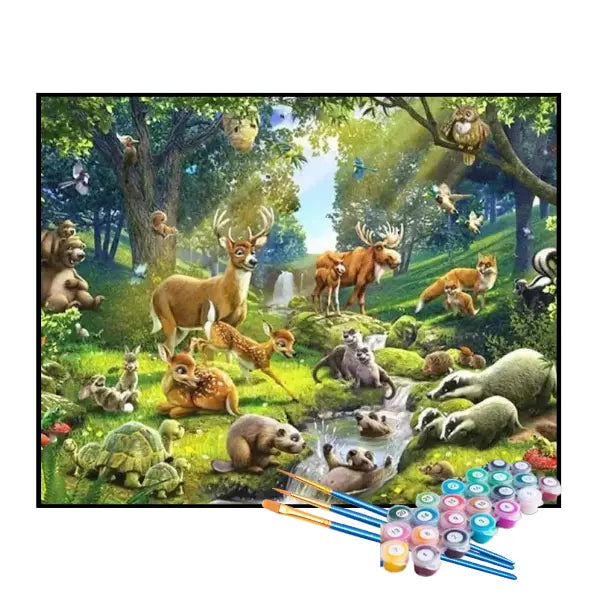 Kit de Pintura Numerada - Encontro na Selva