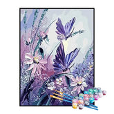 Kit de Pintura Numerada - Borboletas no Campo Florido