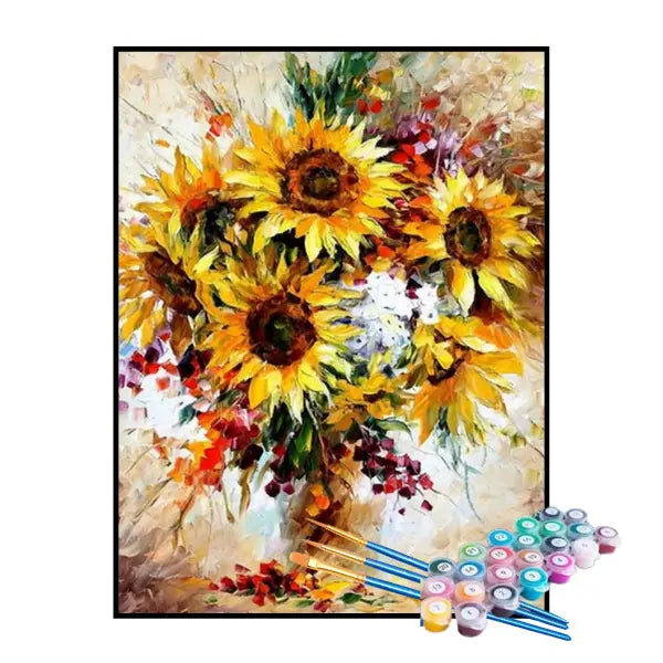 Kit de Pintura Numerada - Girassol Amarelo