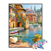 Kit de Pintura Numerada - Restaurante à Beira do Rio