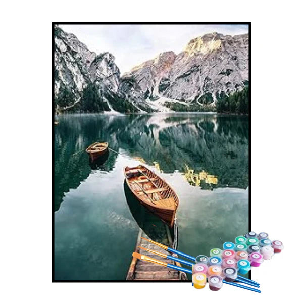 Kit de Pintura Numerada - Lago nas Cordilheiras
