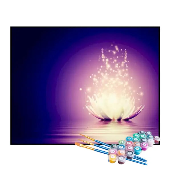 Kit de Pintura Numerada - O Brilho da Flor de Lótus