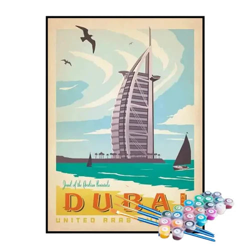 Kit de Pintura Numerada - Dubai, Emirados Árabes Unidos