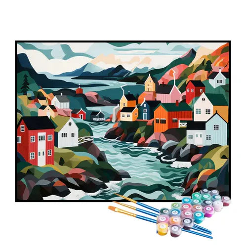 Kit de Pintura Numerada - Riacho Entre a Cidade