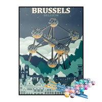 Kit de Pintura Numerada - Mapa de Bruxelas