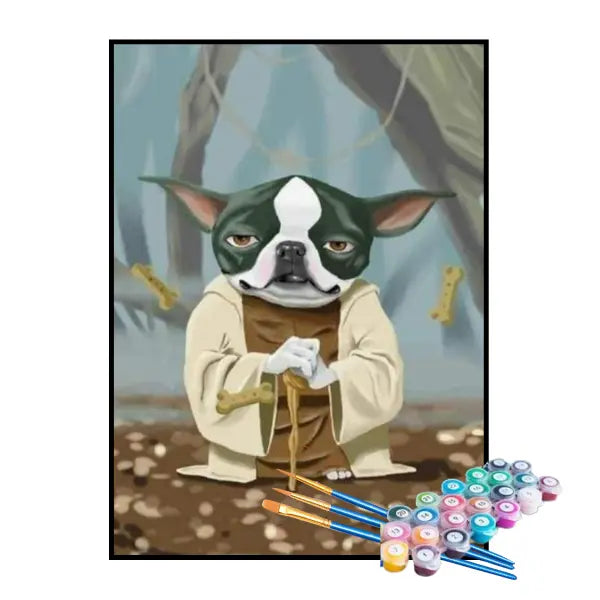 Kit de Pintura Numerada - O Mestre Buldogue Francês