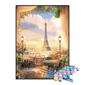 Kit de Pintura Numerada - Restaurante em Paris