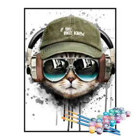 Kit de Pintura Numerada - Gato Estiloso