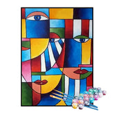 Kit de Pintura Numerada - Rostos Abstratos