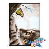 Kit de Pintura Numerada - O Gato e a Borboleta