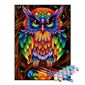 Kit de Pintura Numerada - Coruja Solitária