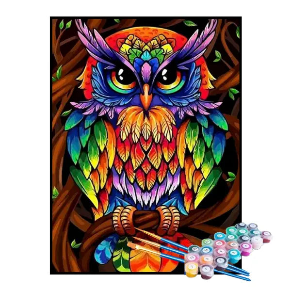 Kit de Pintura Numerada - Coruja Solitária