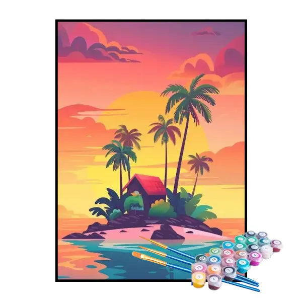 Kit de Pintura Numerada - Ilha Colorida
