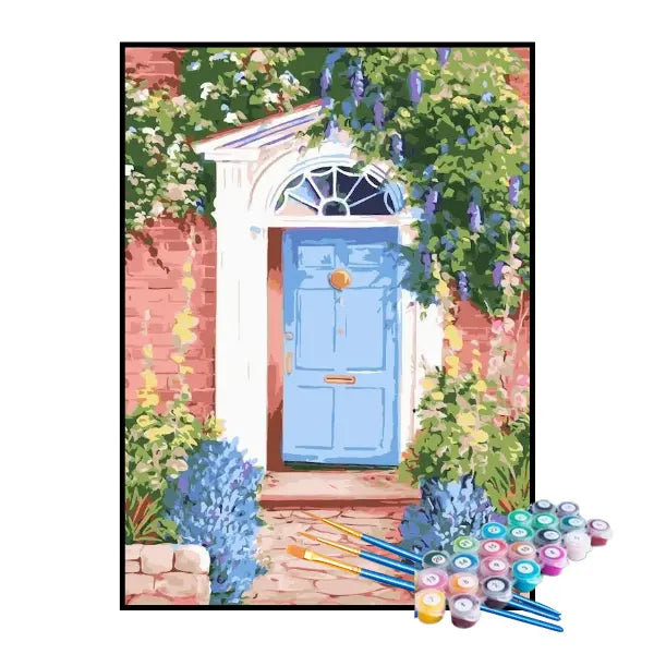 Kit de Pintura Numerada - A Porta Azul das Flores