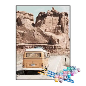 Kit de Pintura Numerada - Trailer de Férias na Estrada