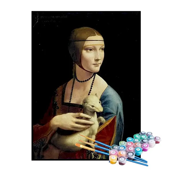 Kit de Pintura Numerada - Dama com Arminho, Leonardo da Vinci