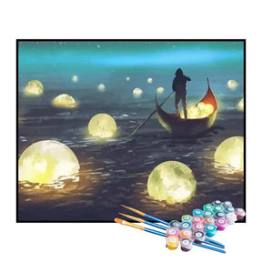 Kit de Pintura Numerada - Navegando na Lua