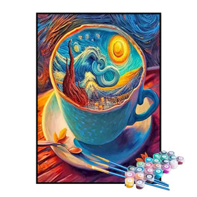 Kit de Pintura Numerada - O Café Sob o Céu Estrelado