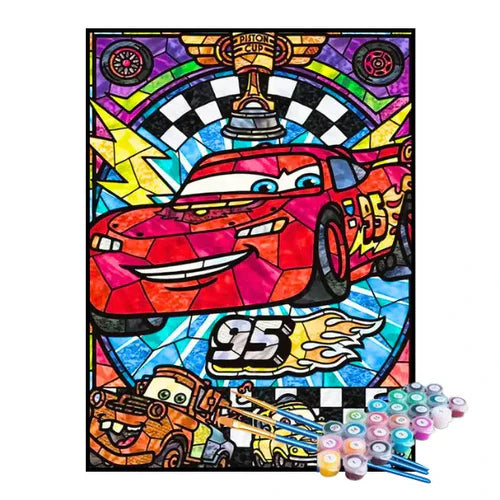 Kit de Pintura Numerada - Relâmpago McQueen em Mosaico