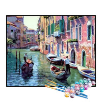 Kit de Pintura Numerada - Gôndolas em Veneza