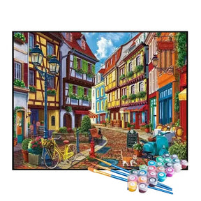 Kit de Pintura Numerada - Praça da Cidade Antiga