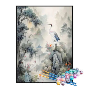 Kit de Pintura Numerada - Floresta no Inverno