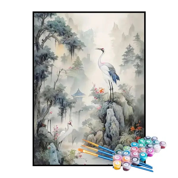 Kit de Pintura Numerada - Floresta no Inverno