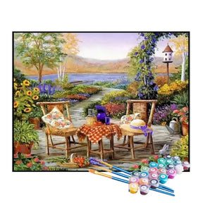 Kit de Pintura Numerada - Piquenique no Jardim das Flores