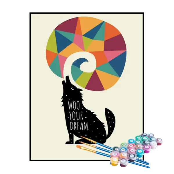 Kit de Pintura Numerada - Lobo dos Sonhos