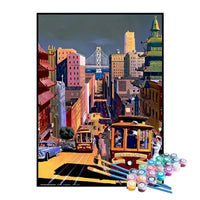 Kit de Pintura Numerada - Passeio de Bonde pela Cidade