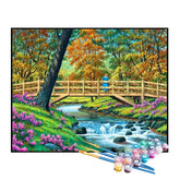 Kit de Pintura Numerada - Ponte Florida Sobre o Rio