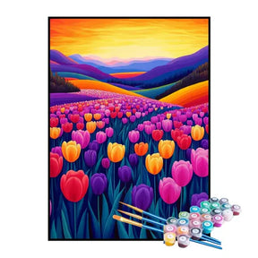 Kit de Pintura Numerada - Plantação de Rosas