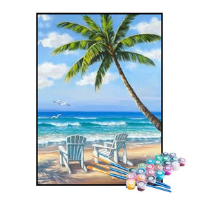 Kit de Pintura Numerada - Férias na Praia