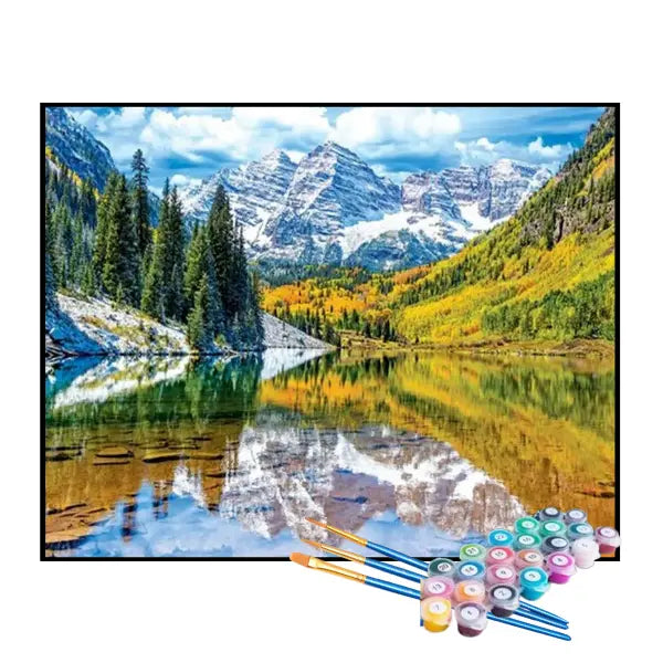 Kit de Pintura Numerada - Rio Calmo Além da Montanha