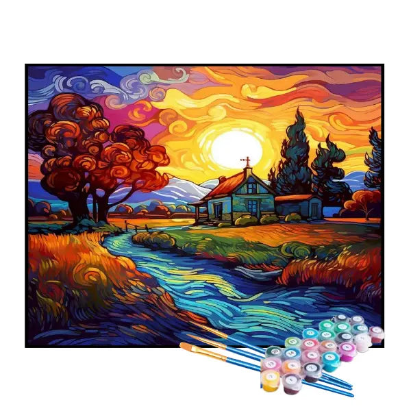 Kit de Pintura Numerada - A Casa de Campo dos Sonhos