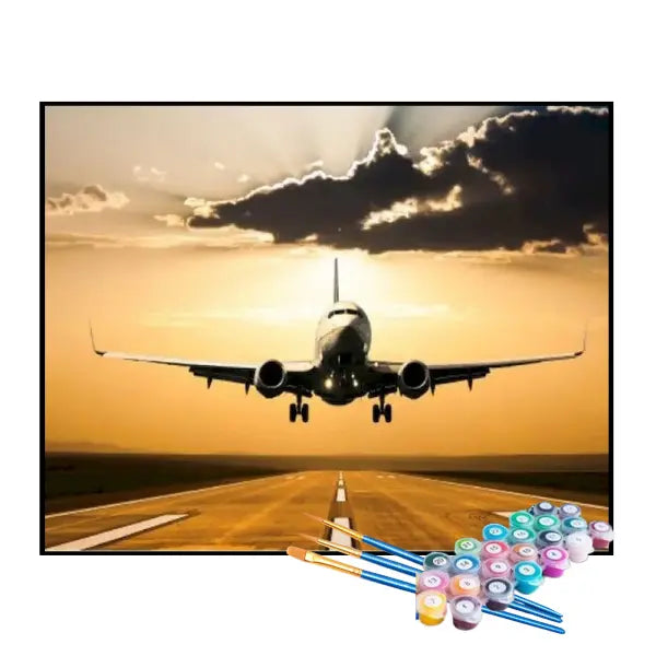 Kit de Pintura Numerada - Avião Aterrissando