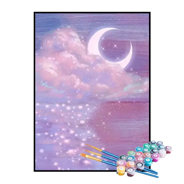 Kit de Pintura Numerada - Lua Crescente na Praia