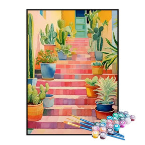 Kit de Pintura Numerada - Escadaria das Flores