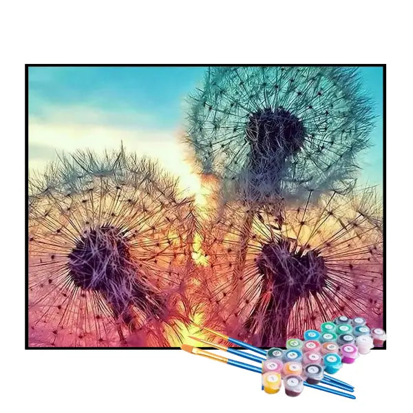 Kit de Pintura Numerada - Flor de Dente-de-Leão