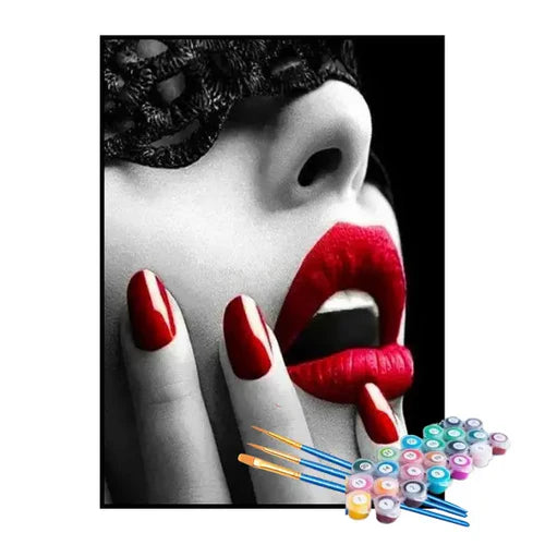 Kit de Pintura Numerada - Mulher de Vermelho