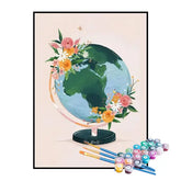 Kit de Pintura Numerada - Globo do Planeta Terra