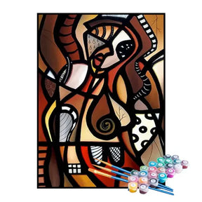 Kit de Pintura Numerada - Tela Abstrata